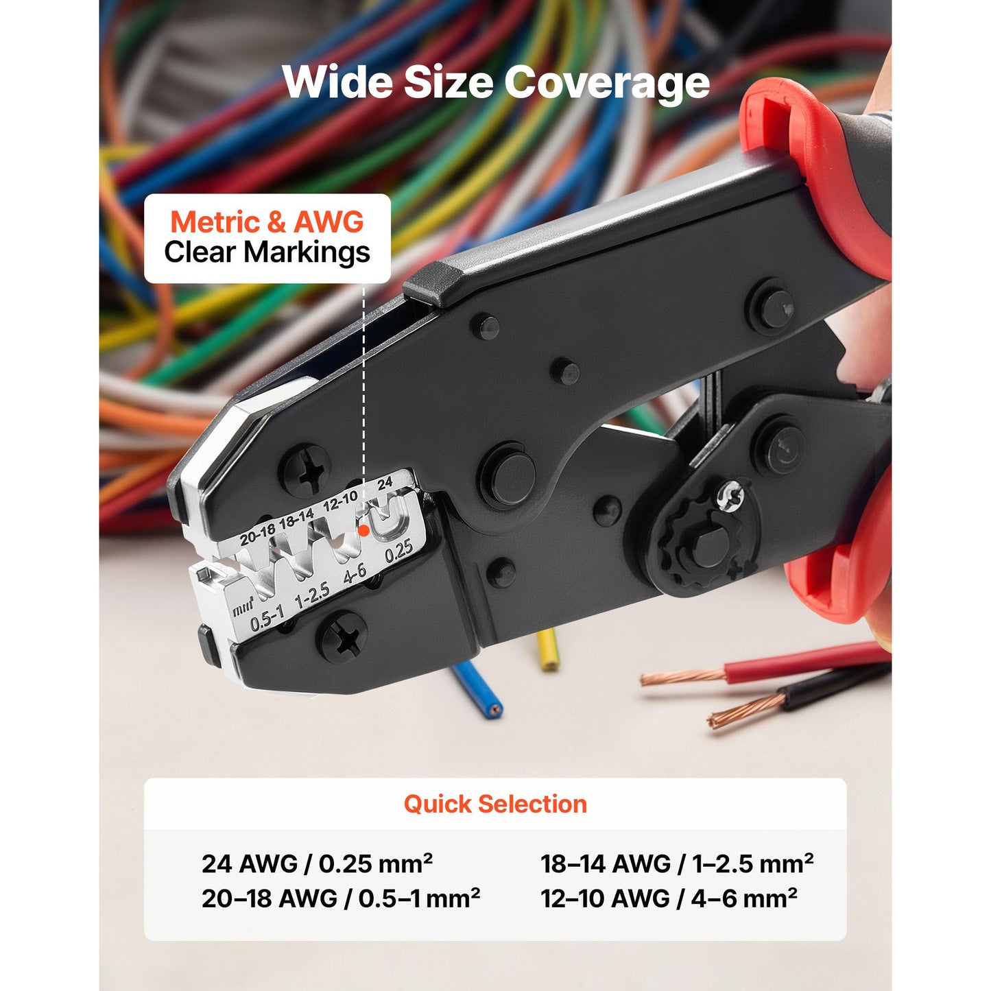 24–10 AWG Ratcheting Wire Crimper with Adjustable Pressure – alternate product view