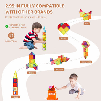55-Piece Magnetic Tile Building Set – additional product view