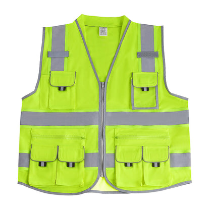 High Visibility Reflective Safety Vest with 10 Pockets – alternate angle