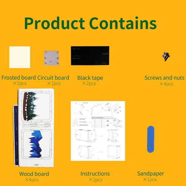 3D Wooden Puzzle Model Kit with Night Light | DIY Desk Decor – alternate product view