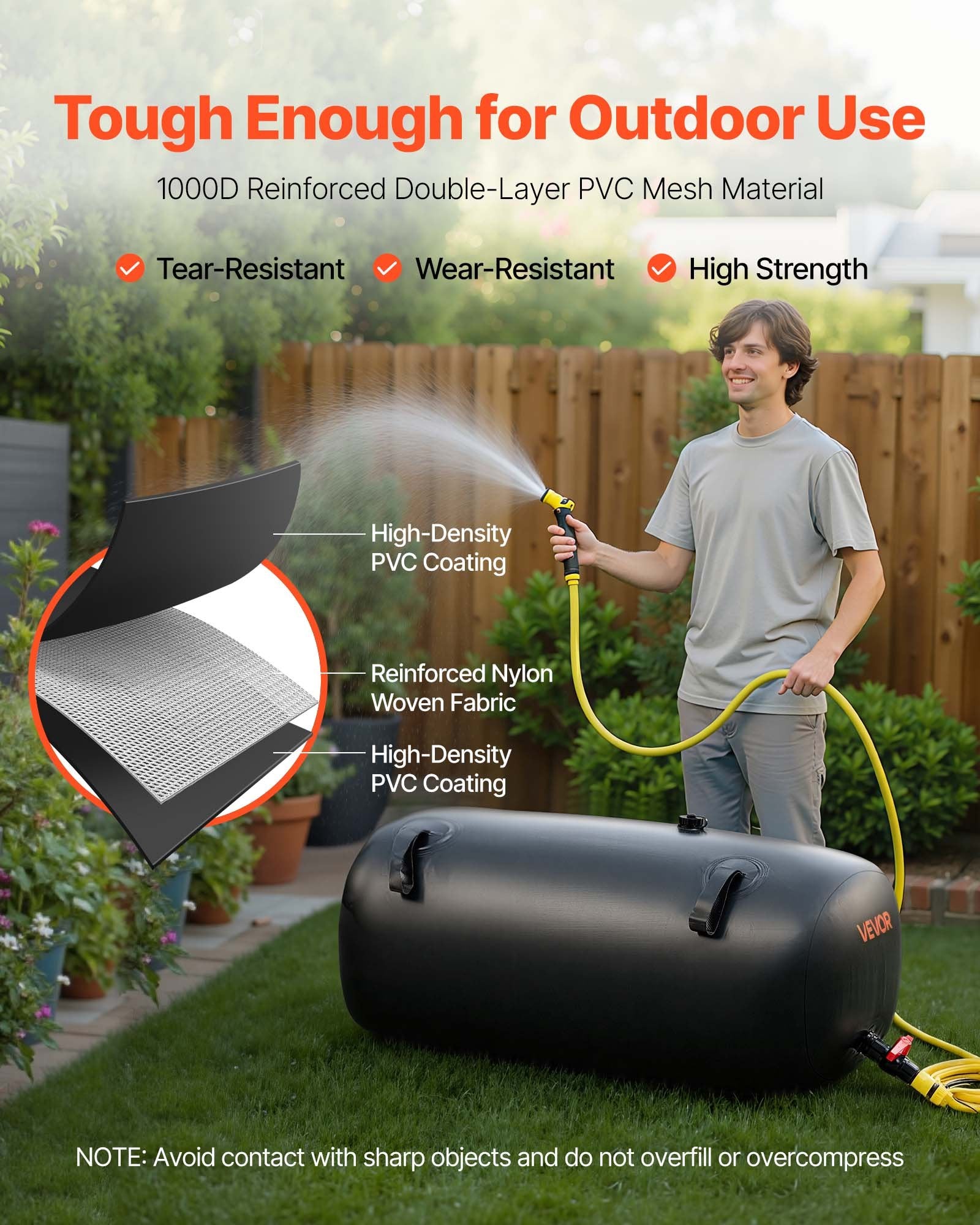 30-Gallon PVC Water Storage Bladder for Camping & Irrigation – product detail view