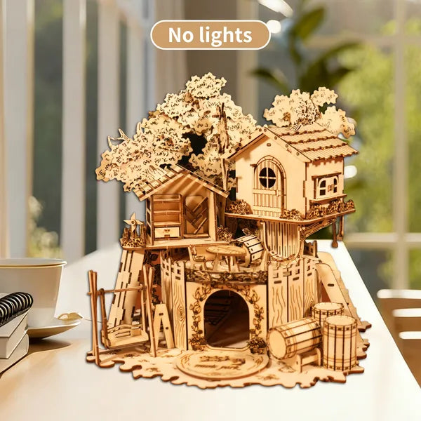3D Wooden Tree House Puzzle Kit | DIY Model Building Craft – additional product view
