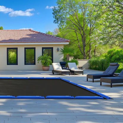 4 ft Winter Pool Cover Water Bags, 6-Pack, 26 Gauge – in-use product view