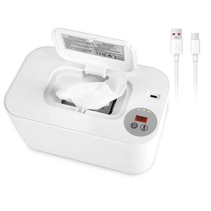 Baby Wipe Warmer with Night Light | 3 Temps, Type-C Powered – in-use product view