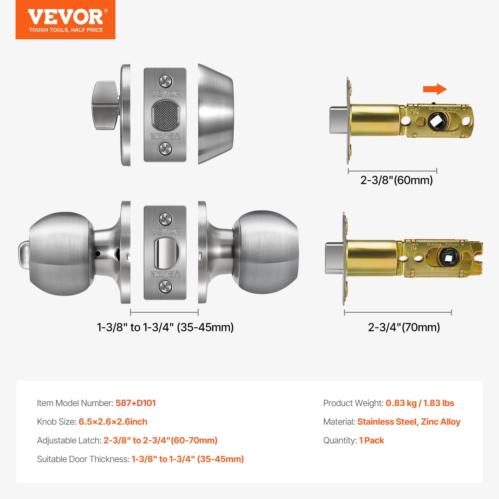 Entry Door Knob and Deadbolt Set – product detail view