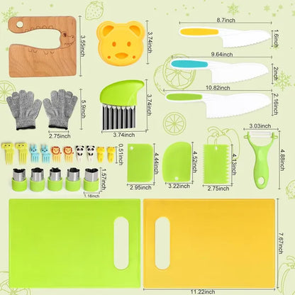 28-Piece Kids Knife Set for Real Cooking | Montessori Kitchen Kit – additional product view