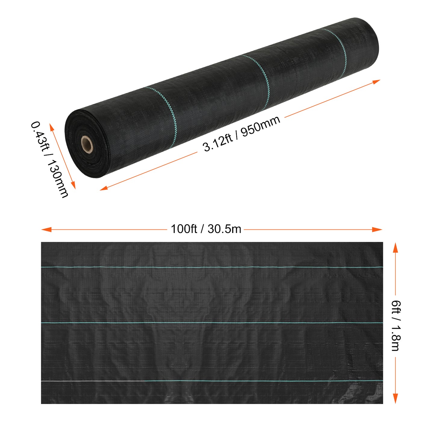 Heavy Duty Weed Barrier Fabric 3 x 50 ft – additional product view
