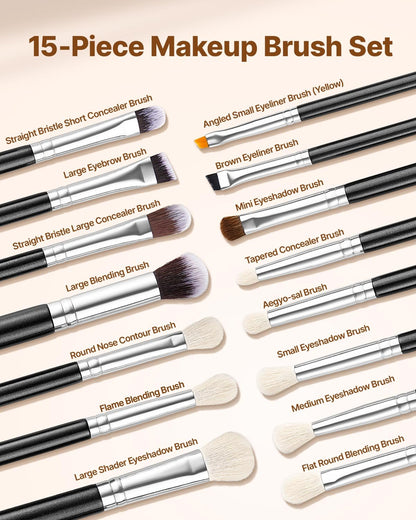 15-Piece Vegan Makeup Brush Set – alternate product view