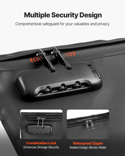 Fireproof Document Bag with Lock – feature detail view