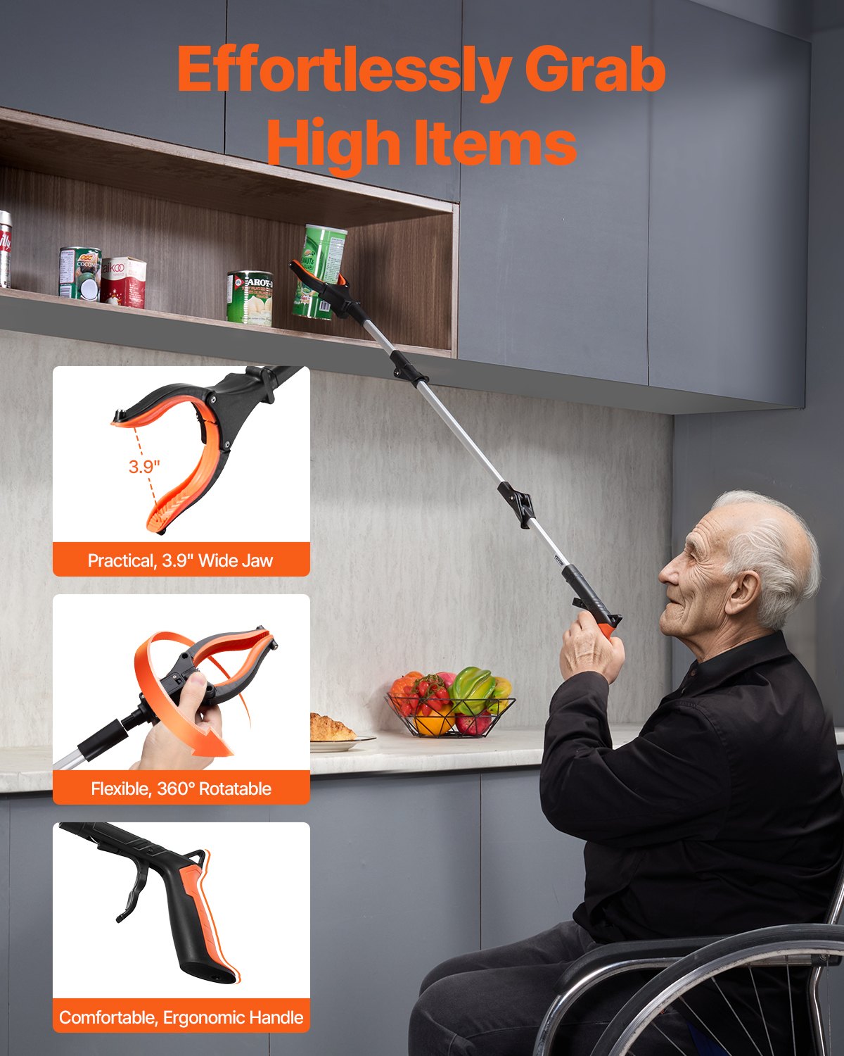 43 in Foldable Grabber Reacher Tool – product detail view