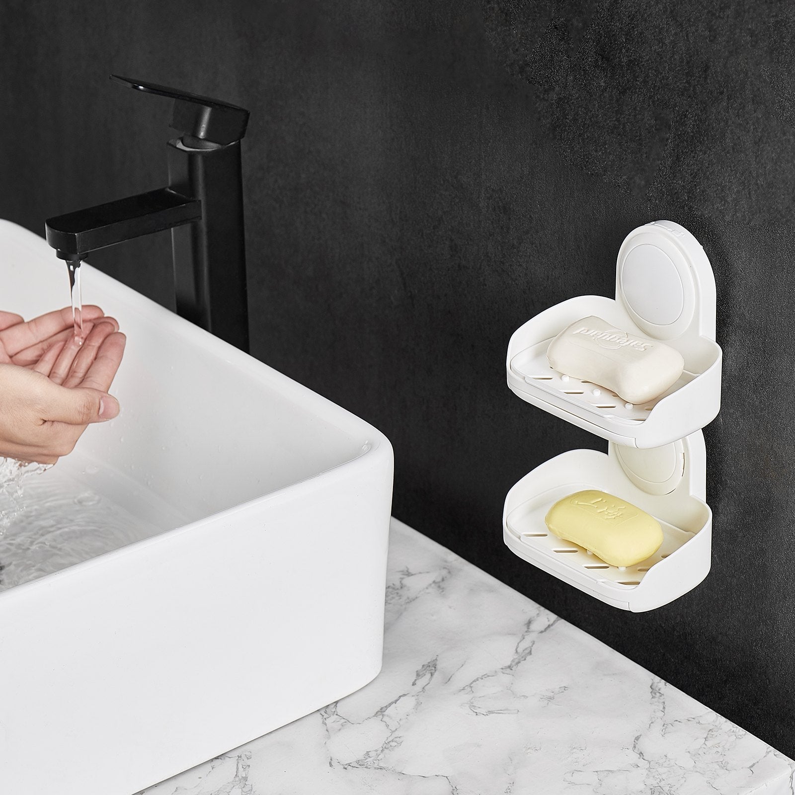 Suction Cup Soap Dish with Drain Tray – main product view