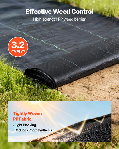 4 x 50 ft Heavy-Duty Weed Barrier Fabric, 2-Pack, 3.2 oz – alternate product view