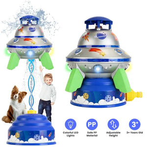 UFO Rocket Sprinkler with LED Lights | Adjustable Outdoor Toy – main product view