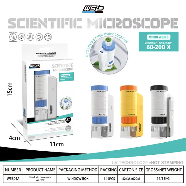 Kids Handheld HD Microscope with LED Light | STEM Science Toy – feature detail view