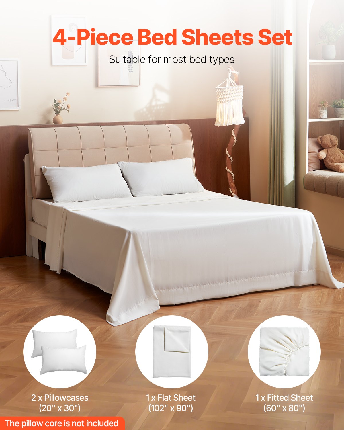 Queen Bed Sheet Set 4 Piece – alternate product view