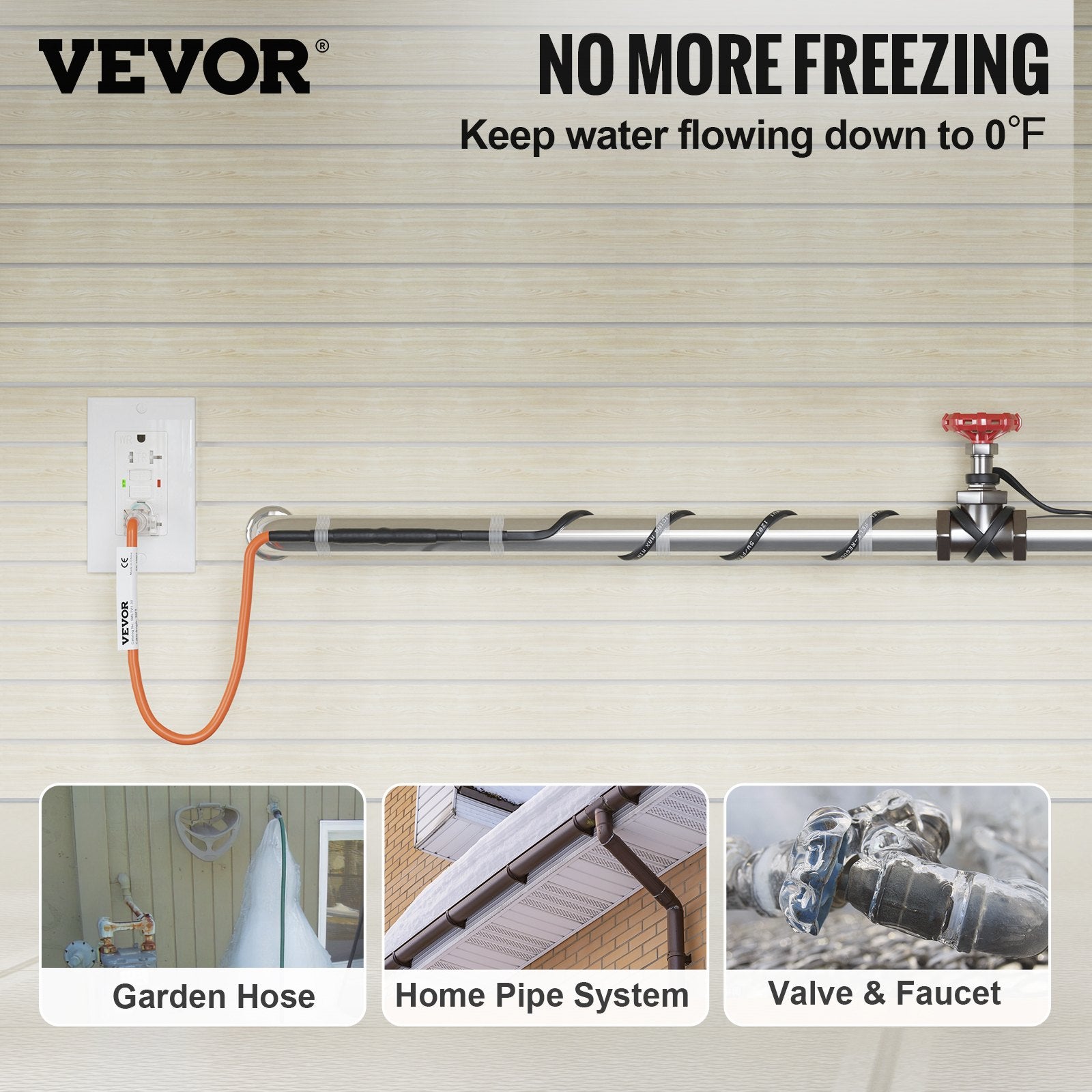 18 ft Self-Regulating Pipe Heating Cable – alternate product view