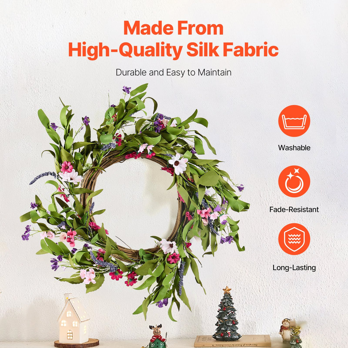 22 in Artificial Daisy Wreath – alternate product view