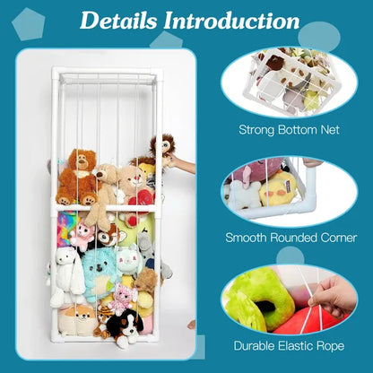 Stuffed Animal Storage Organizer | Kids Plush Toy Holder Cage – feature detail view