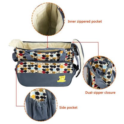 5-Piece Diaper Bag Set with Changing Pad & Insulated Pockets – additional product view