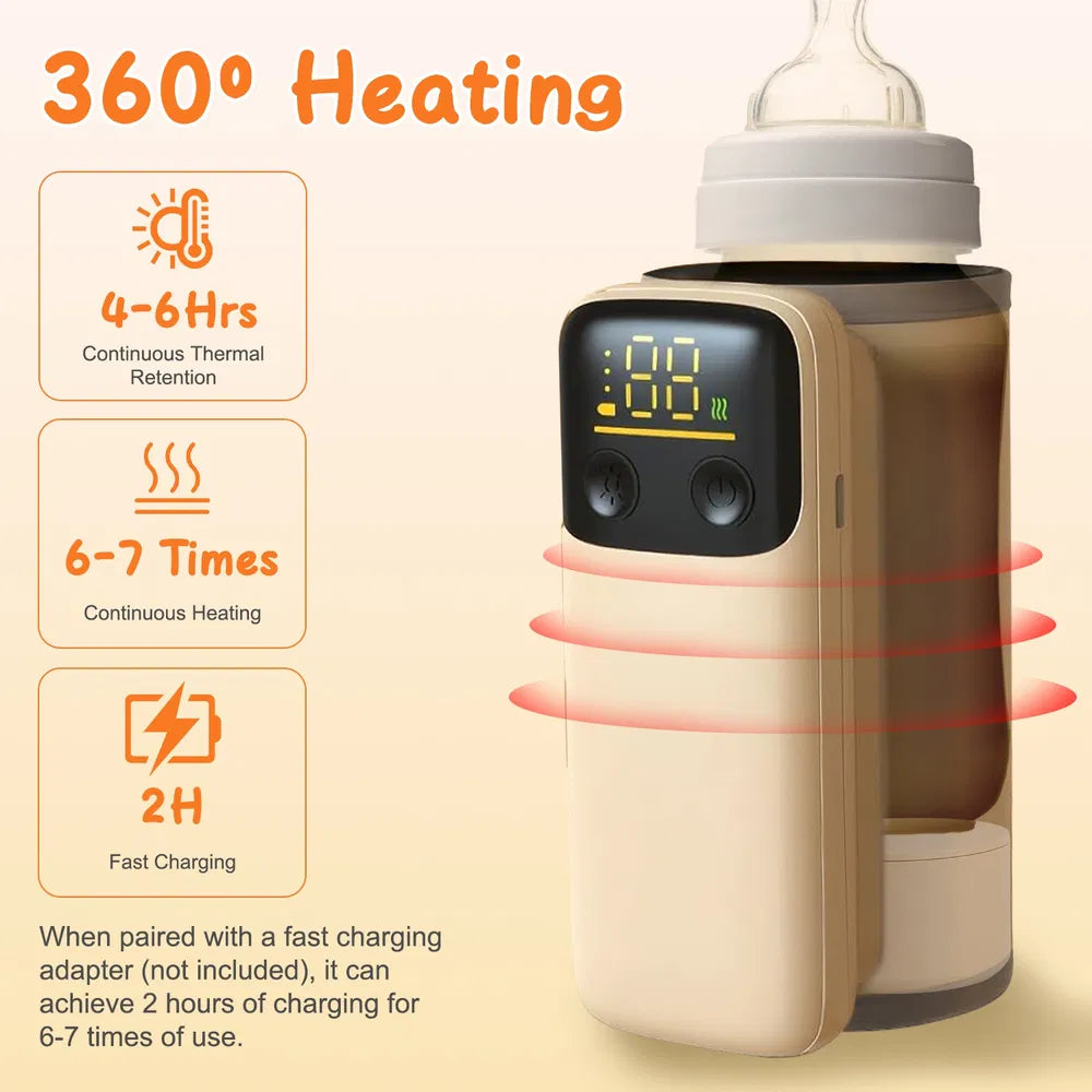 Portable Baby Bottle Warmer with Night Light | 6 Heat Levels – in-use product view