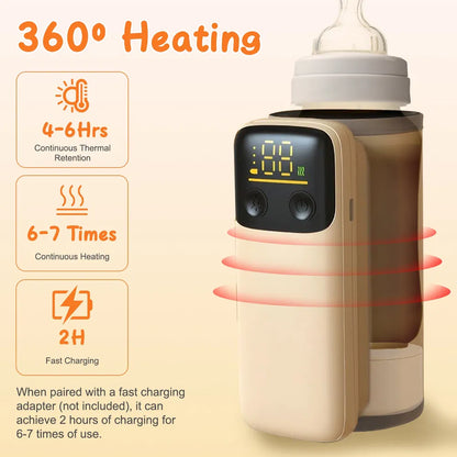 Portable Baby Bottle Warmer with Night Light | 6 Heat Levels – in-use product view