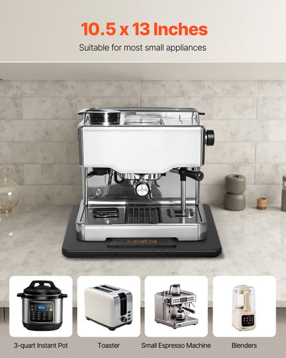 10.5 x 13 in Appliance Sliding Tray for Coffee Maker, Black – in-use product view