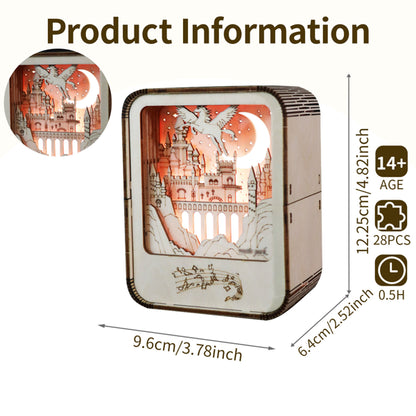 3D Wooden Castle Music Box with Night Light | DIY Puzzle Kit – product detail view