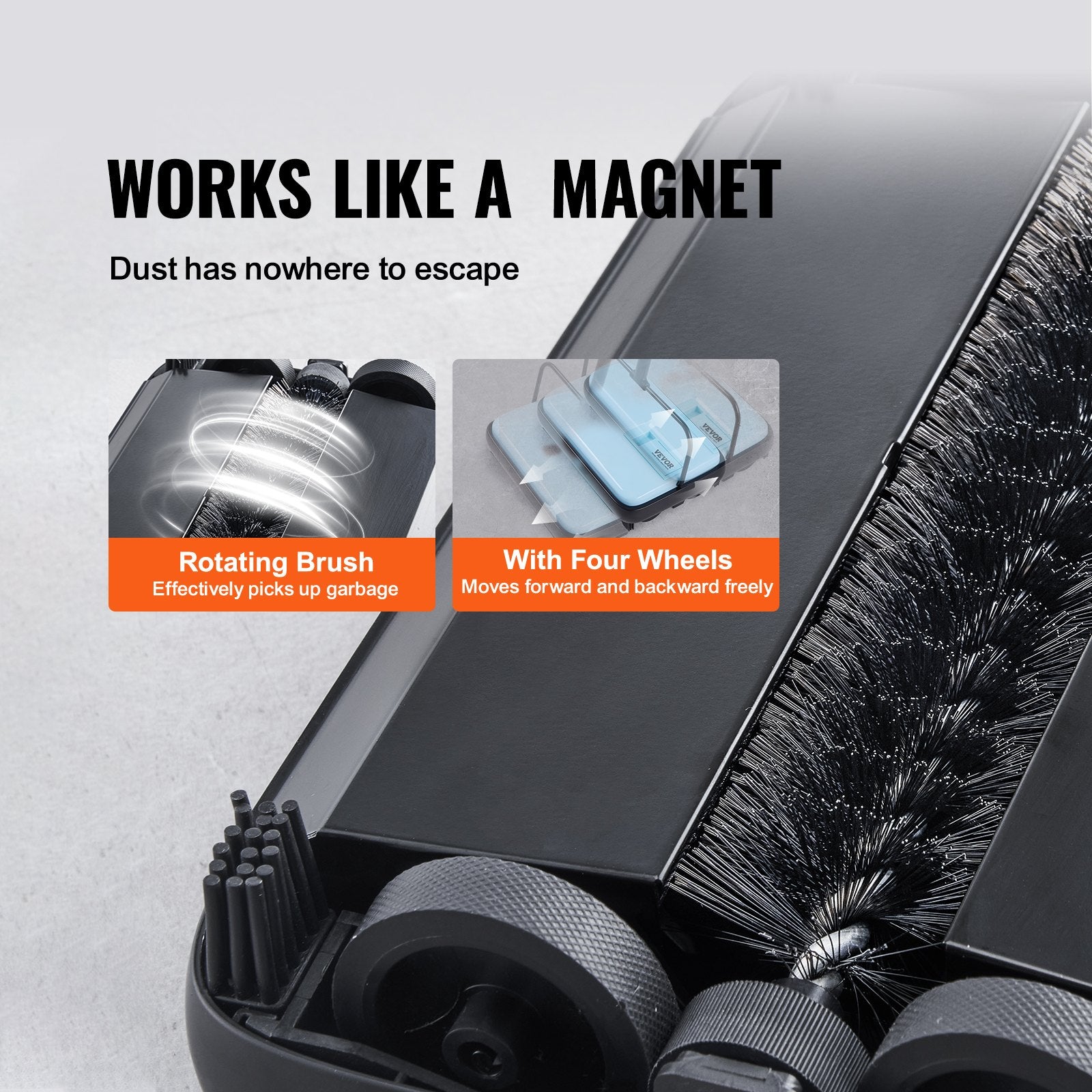 Manual Carpet Sweeper with 300 mL Dustbin – product detail view