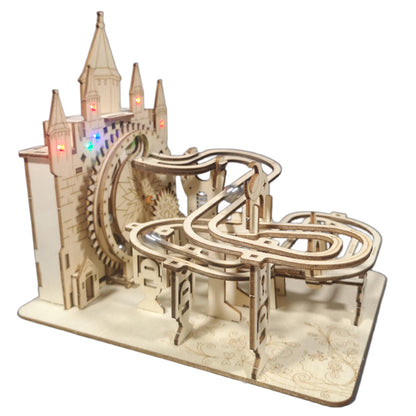 Electric 3D Wooden Marble Run Puzzle | DIY Mechanical Model Kit – in-use product view