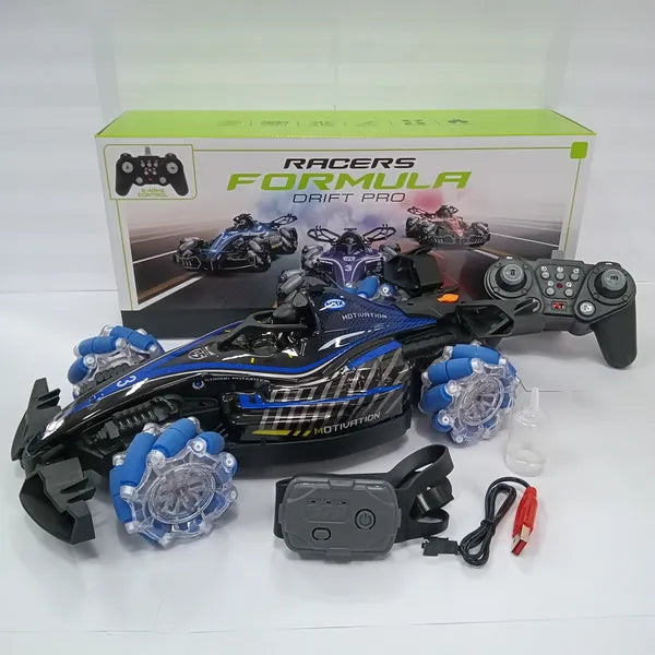F1 Style Remote Control Car with Music, Lights & Spray Tail – alternate product view