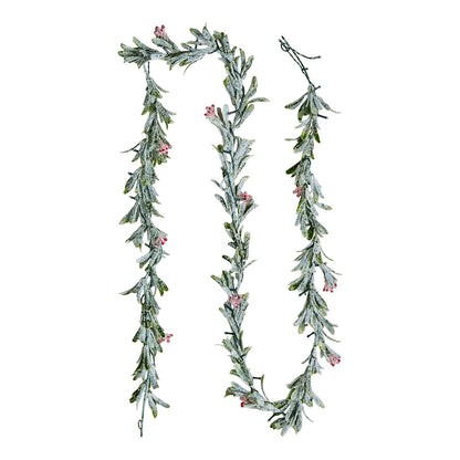 9 ft Lighted Christmas Garland with Berries, Olive Leaves & Vines – main product view