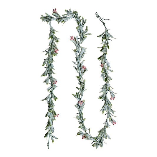 9 ft Lighted Christmas Garland with Berries, Olive Leaves & Vines – main product view