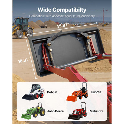 1/2" Universal Skid Steer Quick-Attach Mount Plate, 9000 lb Capacity – alternate product view