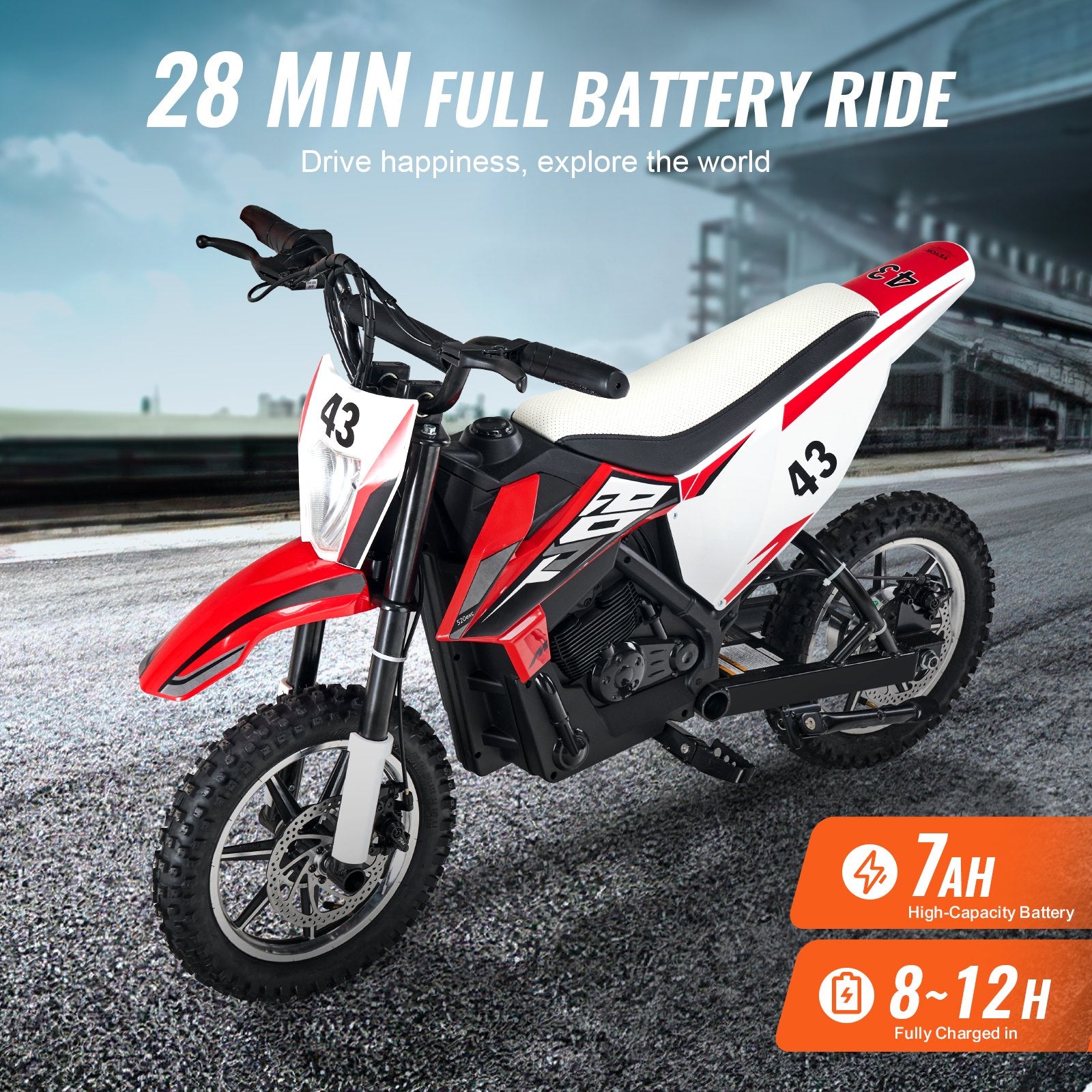 Kids Electric Dirt Bike | 36V Mini Motorcycle 15.5MPH – feature detail view