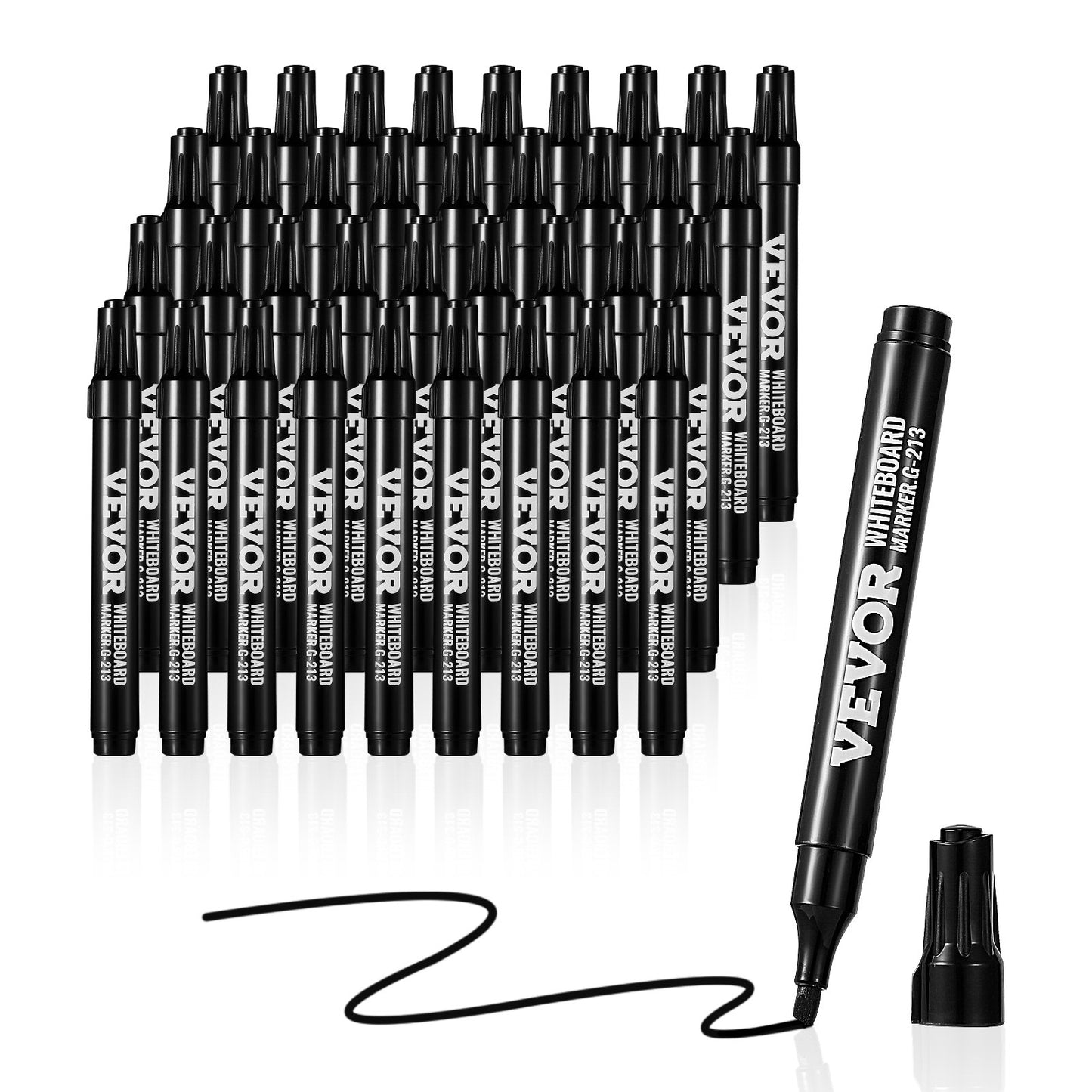 36-Count Black Dry Erase Markers – feature detail view