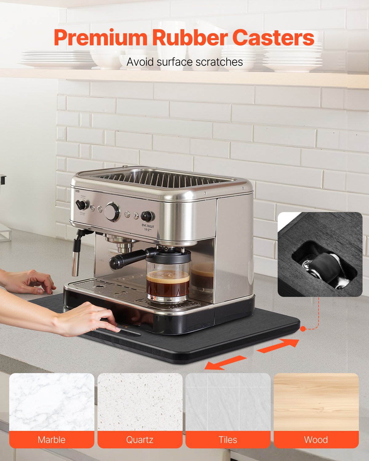 13 x 16 in Appliance Sliding Tray for Coffee Maker, Black – in-use product view 5