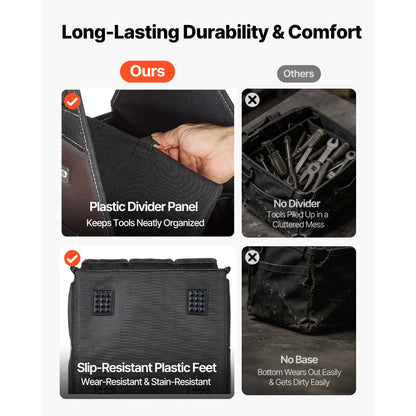13" 45-Pocket Open-Top Tool Tote with Shoulder Strap – additional product view