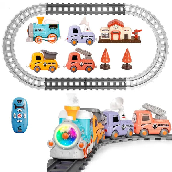 Electric Train Set with Smoke, Lights, Sound & Remote Control – product detail view