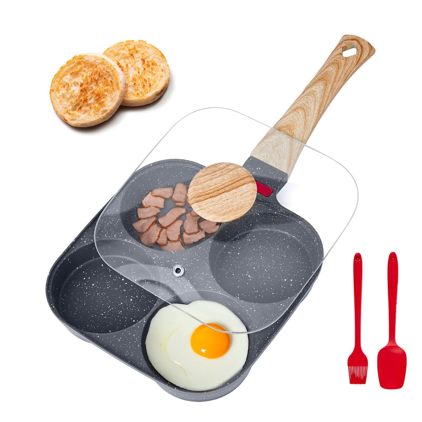 4-Cup Nonstick Egg Frying Pan – main product view