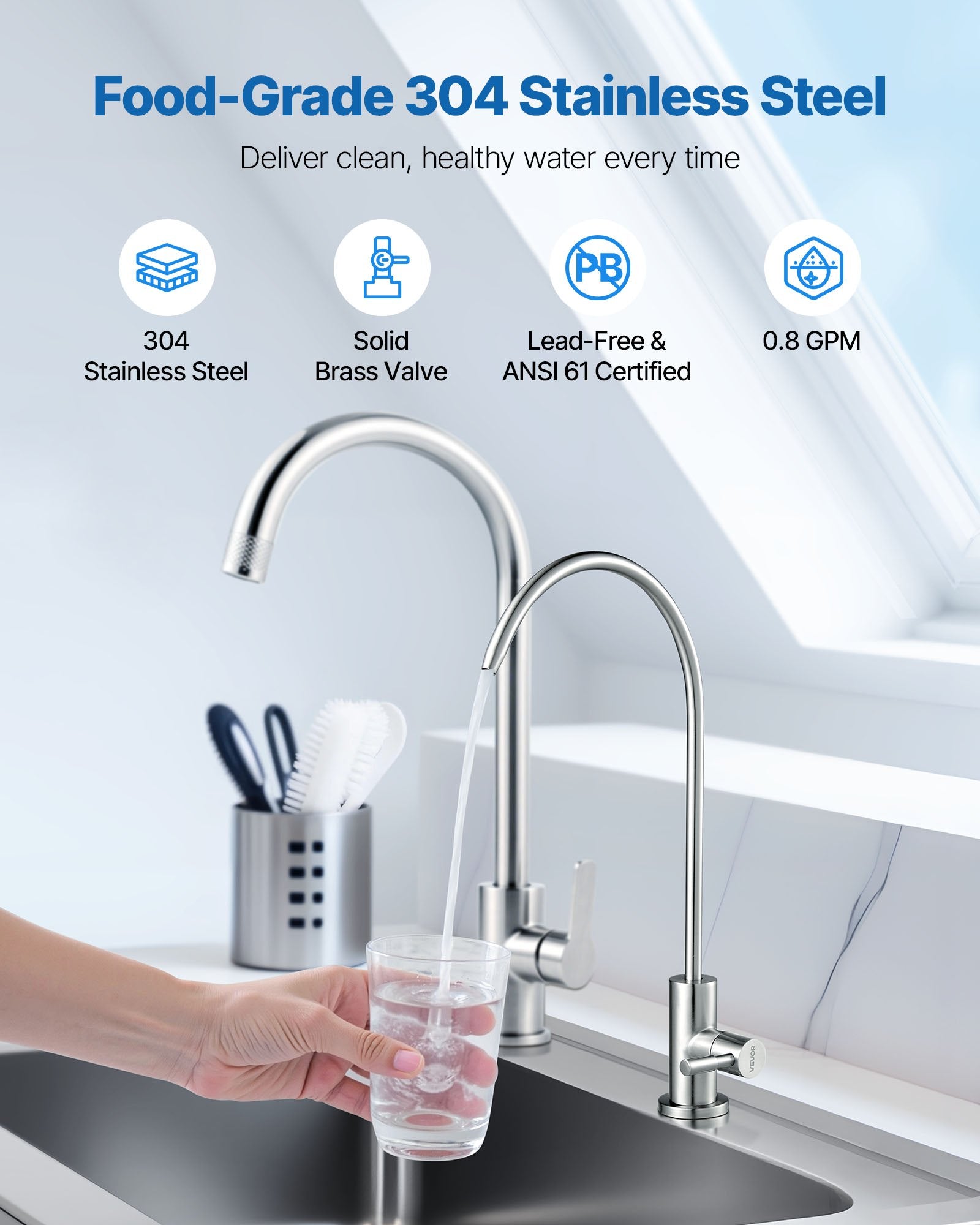 Brushed Nickel Drinking Water Faucet – alternate product view