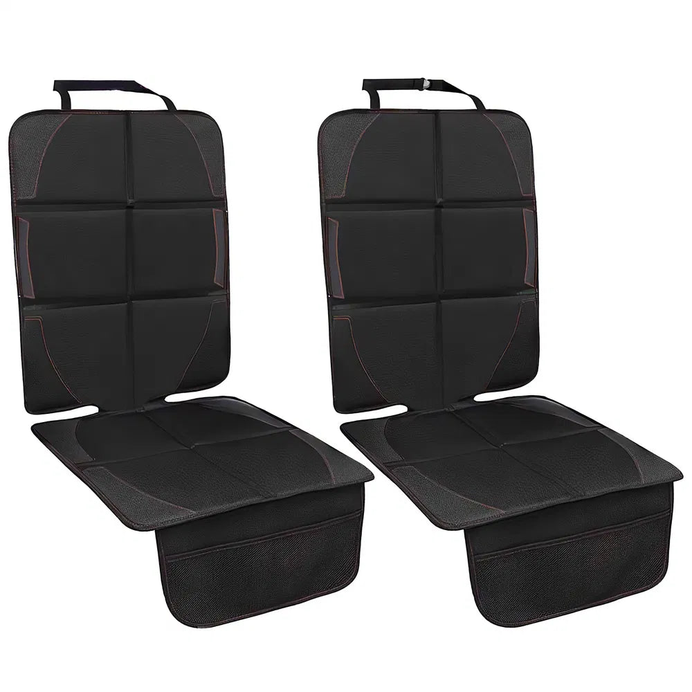 2-Pack Car Seat Protector Mats with Padding & Mesh Pockets – in-use product view