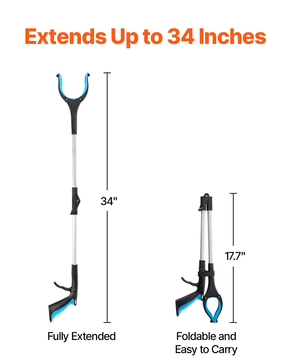 Foldable Grabber Reacher Tool 2 Pack – alternate angle