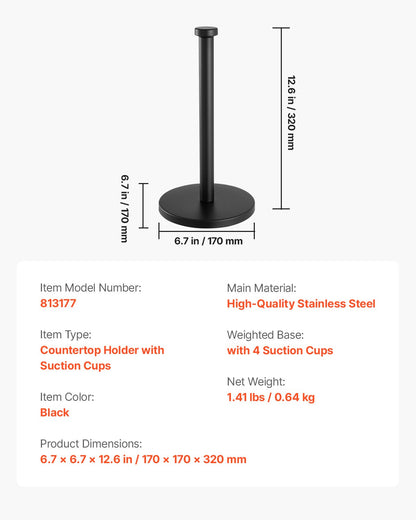 Stainless Steel Countertop Paper Towel Holder – alternate product view