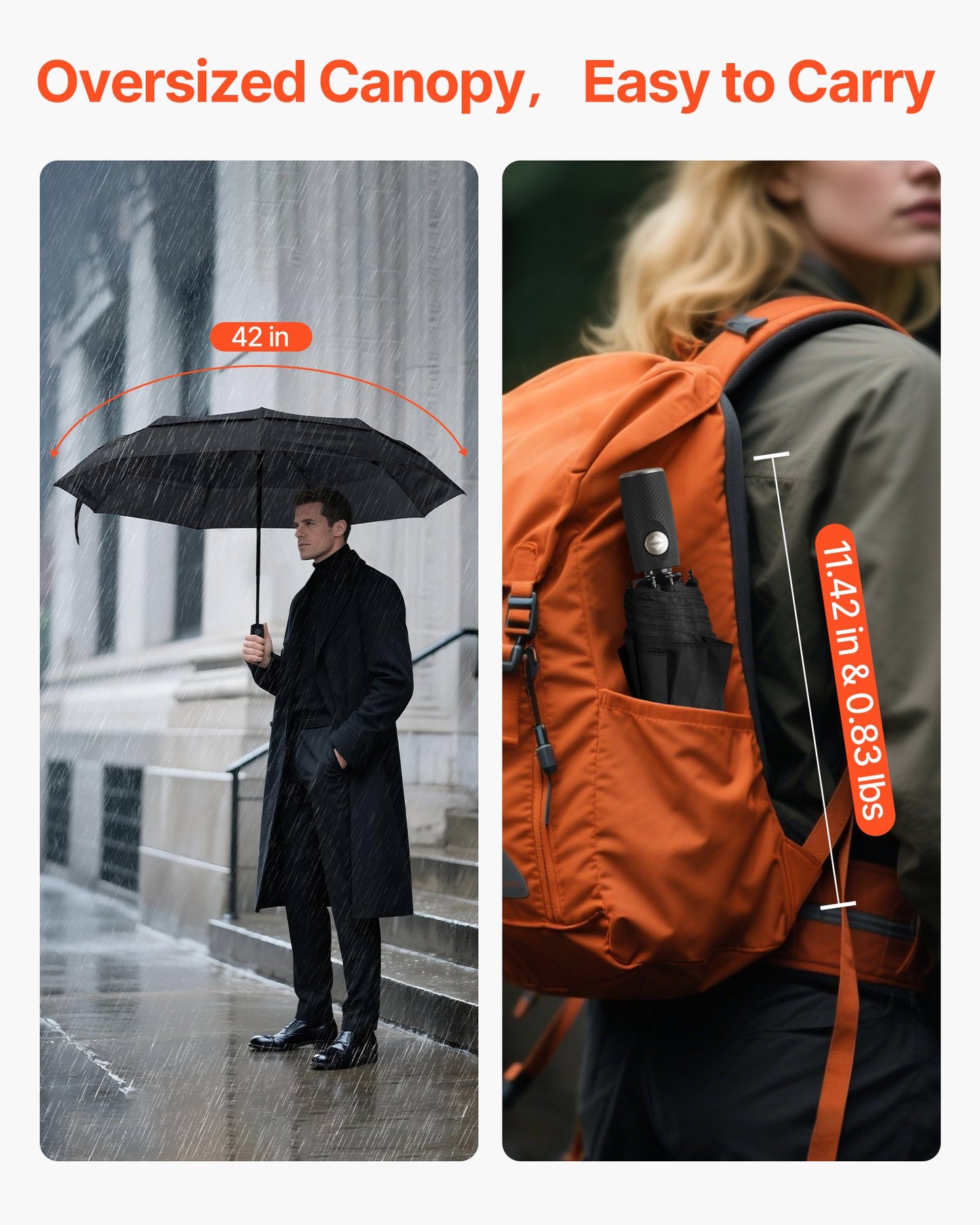 42 in Automatic Travel Umbrella – product detail view