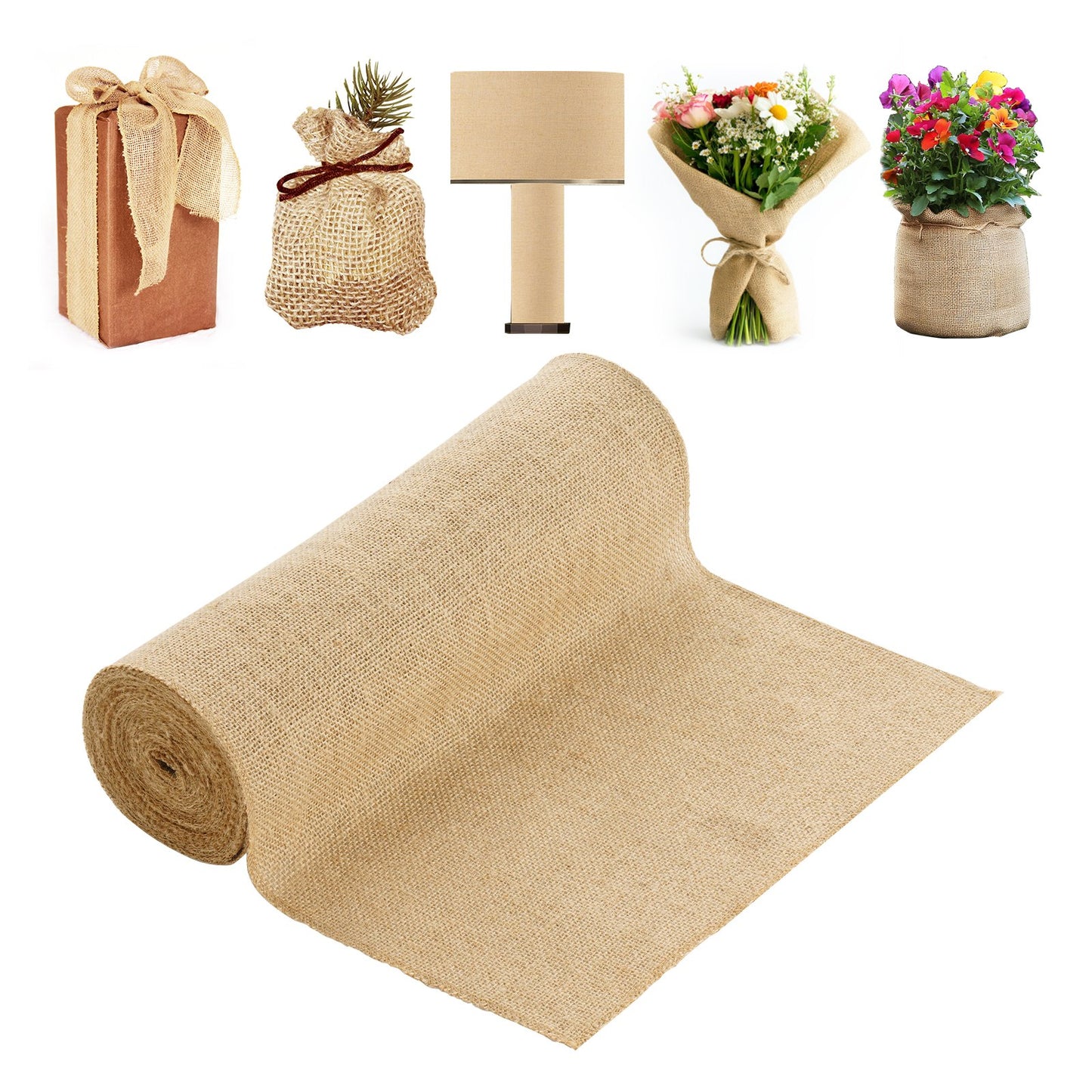 14 in x 30 ft Burlap Fabric Roll for Crafts, Plants & Tree Wrap – main product view