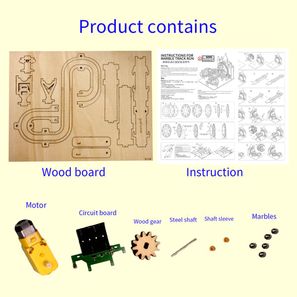 Electric 3D Wooden Marble Run Puzzle | DIY Mechanical Model Kit – additional product view