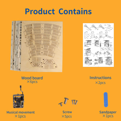 3D Wooden Whale Music Box Puzzle | DIY Assembly Model Kit – alternate product view