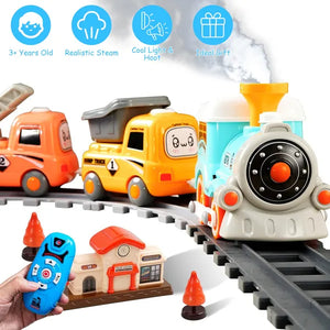 Electric Train Set with Smoke, Lights, Sound & Remote Control – main product view