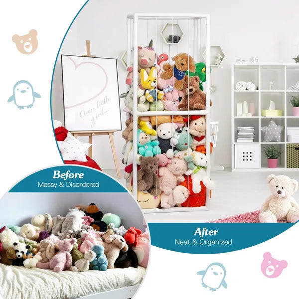 Stuffed Animal Storage Organizer | Kids Plush Toy Holder Cage – product detail view