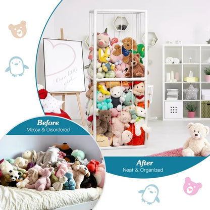 Stuffed Animal Storage Organizer | Kids Plush Toy Holder Cage – product detail view